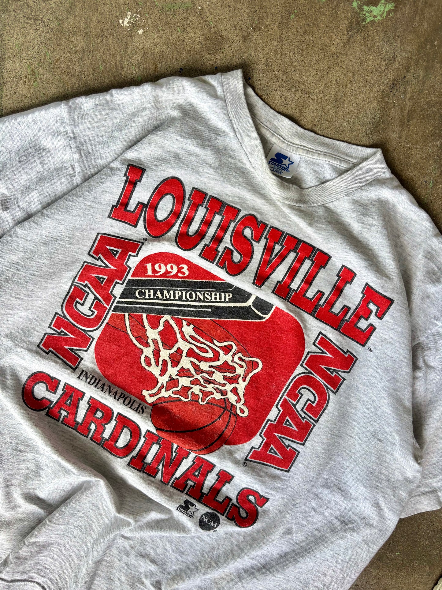 1993 Louisville Basketball National Championship Starter Tee Large