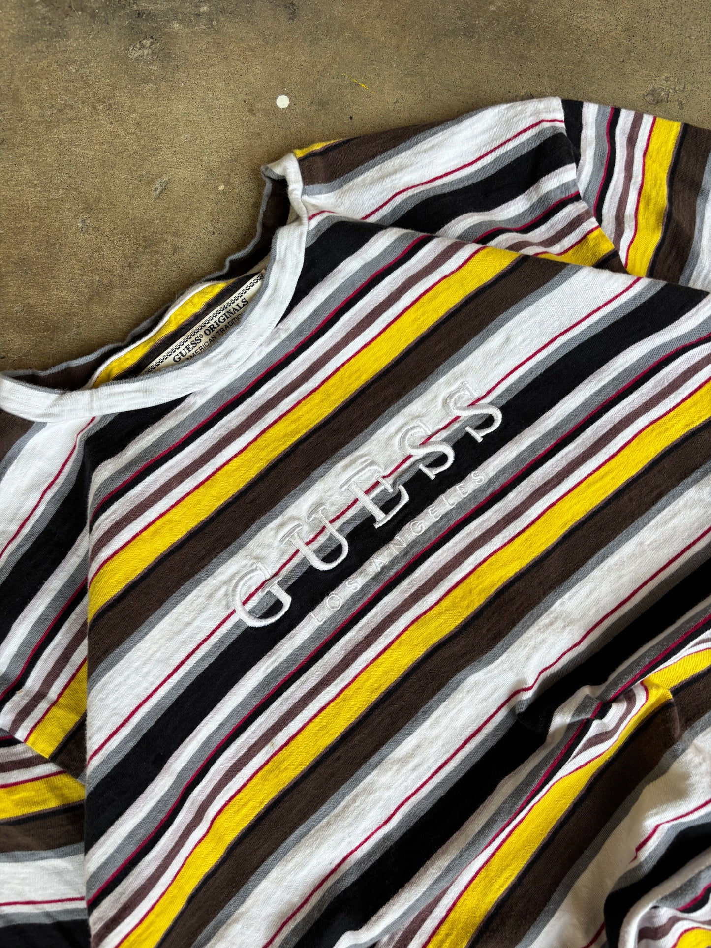 Vintage Guess Originals Striped Tee Large